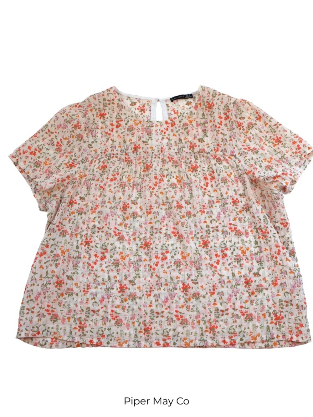 Black Tape Floral Textured Blouse Size X Soft Feminine Boho Top